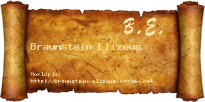 Braunstein Elizeus névjegykártya